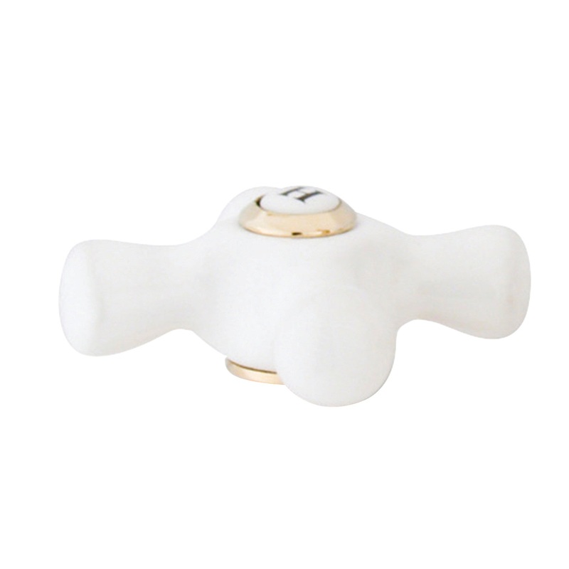 KSH1162PXH Hot Porcelain Cross Handle, Polished Brass