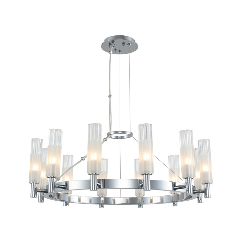 LED Chandelier from the Lorne Collection in Chrome Finish by Kalco