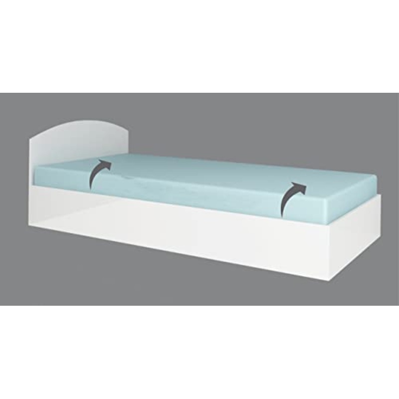 Letto Singolo LG10 90×200 Con Contenitore (bianco lucido)