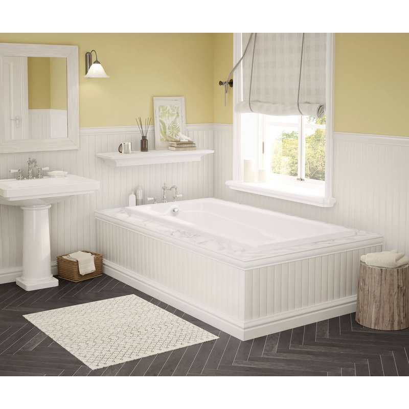 MAAX 100104-097-001 Timeless 72 x 36 Acrylic Alcove End Drain Combined Whirlpool & Aeroeffect Bathtub in White