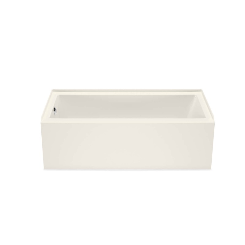 MAAX 106394-000-007-002 Bosca 6030 IFS Acrylic Alcove Right-Hand Drain Bathtub in Biscuit