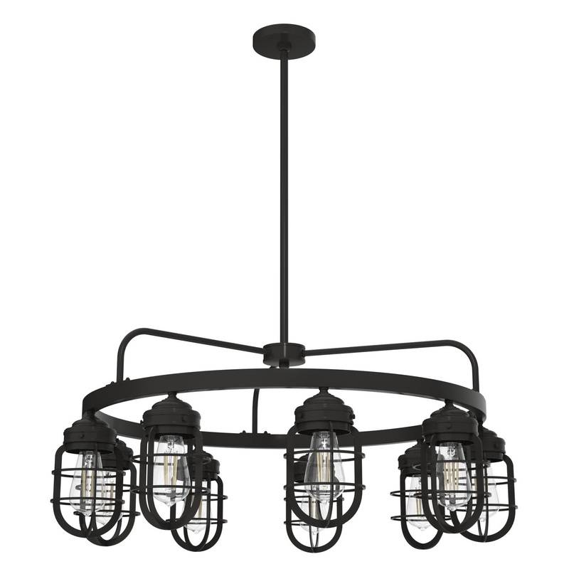 Nine Light Chandelier from the Starklake Collection in Noble Bronze Finish by Hunter