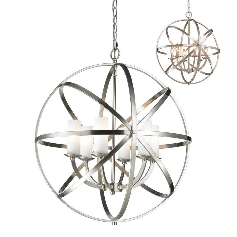 Six Light Pendant from the Aranya Collection in Brushed Nickel Finish by Z-Lite