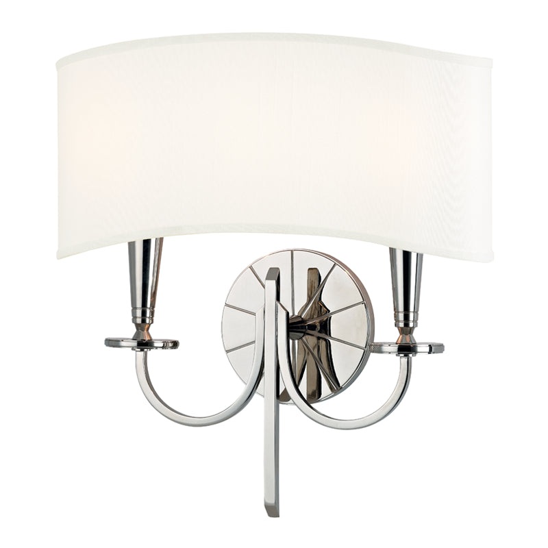 Two Light Wall Sconce from the Mason Collection in Polished Nickel Finish by Hudson Valley