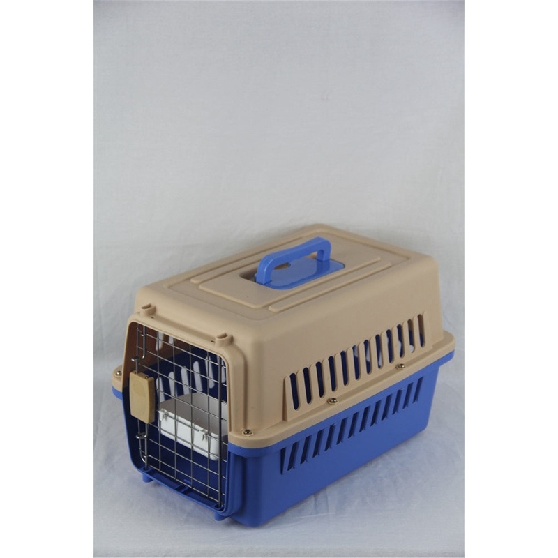 YES4PETS Small Dog Cat Crate Pet Carrier Airline Cage With Bowl and Tray-Blue