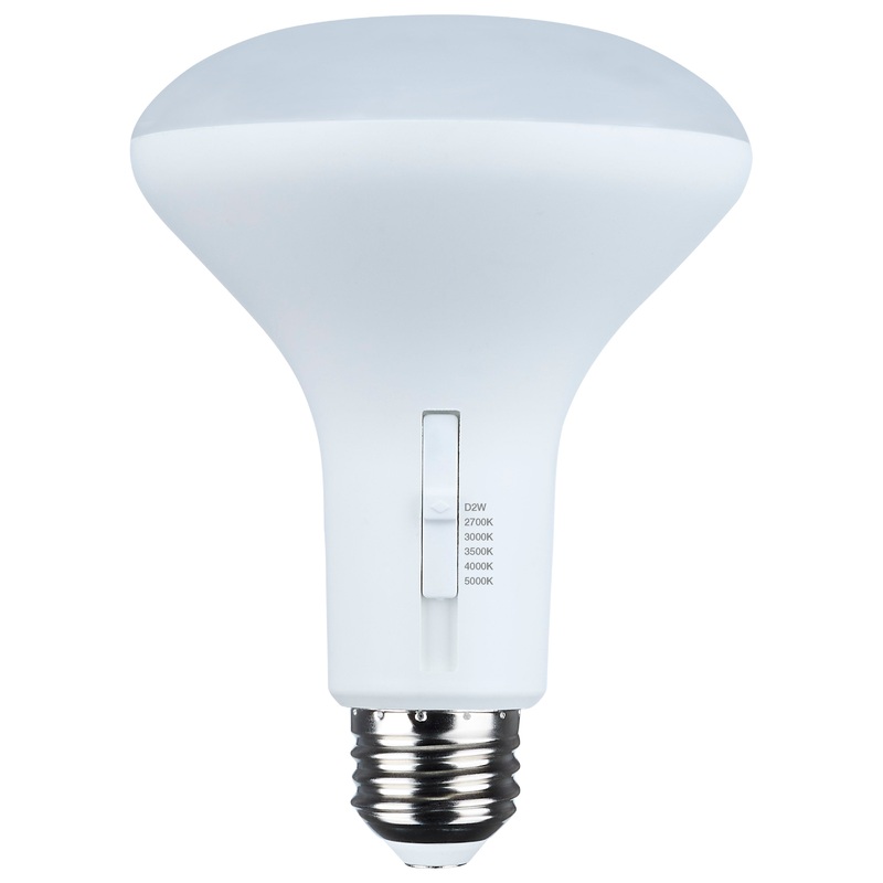 7 Watt BR30 LED – 27K/30K/35K/40K/50K CCT Selectable – Dim to Warm – White Finish – 120 Volt Light Bulb by Satco