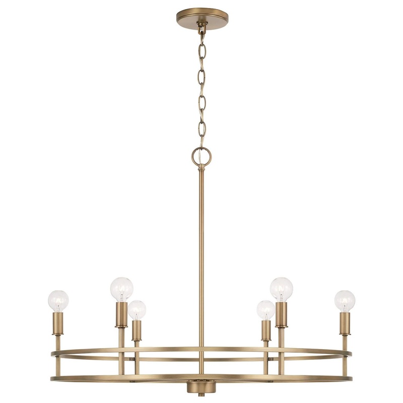 Capital Lighting 448761AD Fuller 6 Light Chandelier Aged Brass