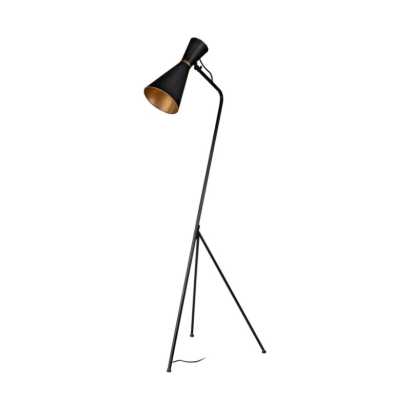 Eris Floor Lamp Black Metal | Brass Metal