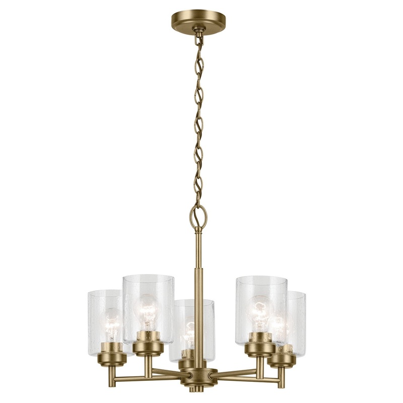 Five Light Chandelier from the Winslow Collection in Natural Brass Finish by Kichler