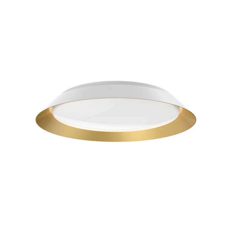 LED Flush Mount from the Jasper Collection in White/Gold Finish by Kuzco Lighting
