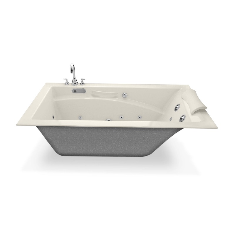 MAAX 101265-R-055-007 Optik 6032 Acrylic Alcove Right-Hand Drain Aerofeel Bathtub in Biscuit