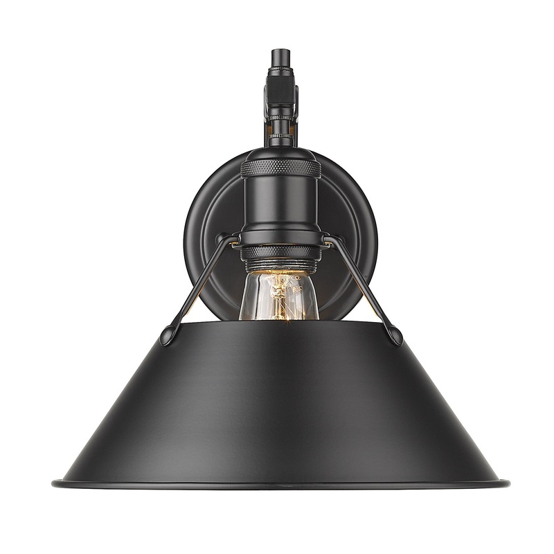 Orwell BLK 1 Light Wall Sconce in Matte Black with a Matte Black Shade