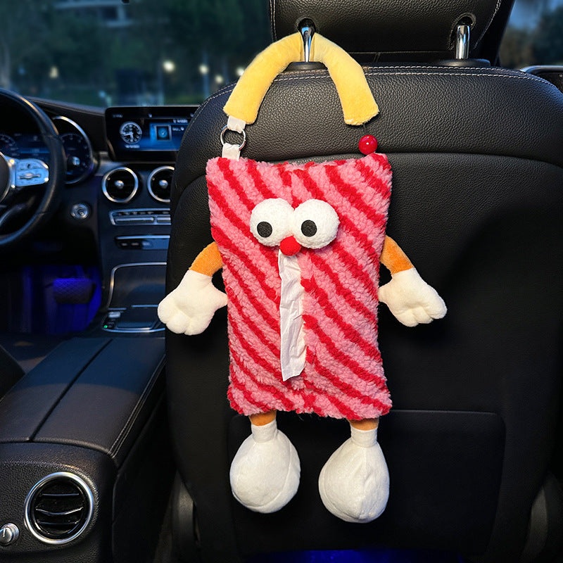 Red Striped Tissue Holder for Car – Fun Design