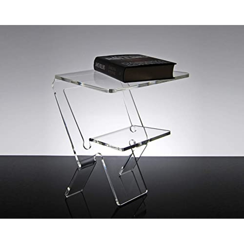 Slato Comodino da Notte dal Design Moderno in plexiglass Trasparente Oniro (32  27  h44 cm)