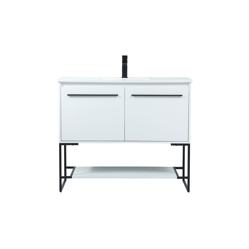 Vanity Sink Set from the Sloane Collection in White Finish by Elegant Lighting