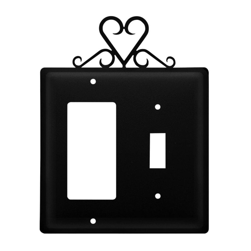 Village Wrought Iron EGS-51 Double Heart Single GFI and Switch Cover CUSTOM Product