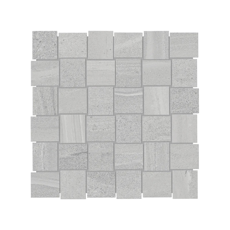 2″ x 2″ Basketweave Davenport Ice Matte Porcelain Mosaics. 1 Sheet = .97 Sq. Ft. (63-576) 2″ x