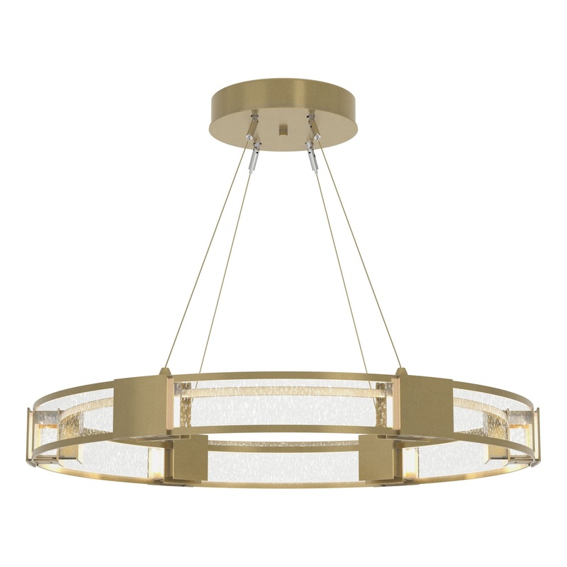 Aura Glass Pendant Modern Brass Seeded Clear Glass (II)