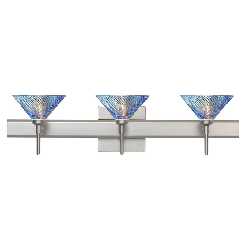 Besa 3SW-550493-SN-SQ Kona Three Light Wall Sconce Satin Nickel