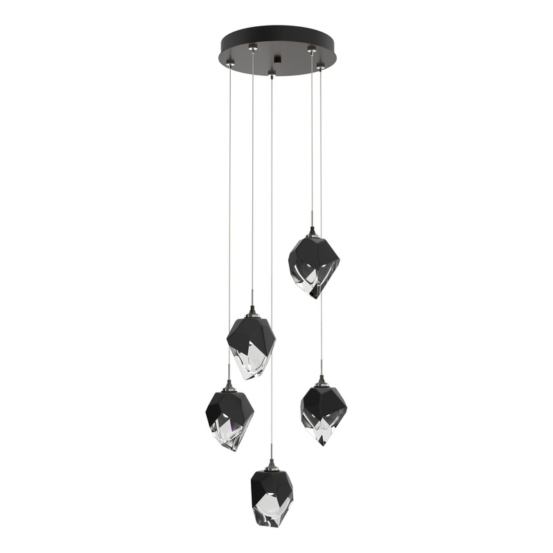 Chrysalis 5-Light Small Crystal Pendant Oil Rubbed Bronze Black Crystal (BP)