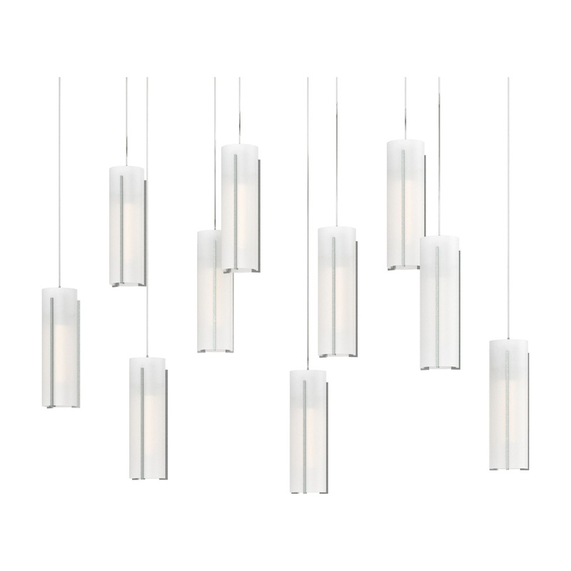 Exos Glass 10-Light Pendant Vintage Platinum Opal Glass (GG)