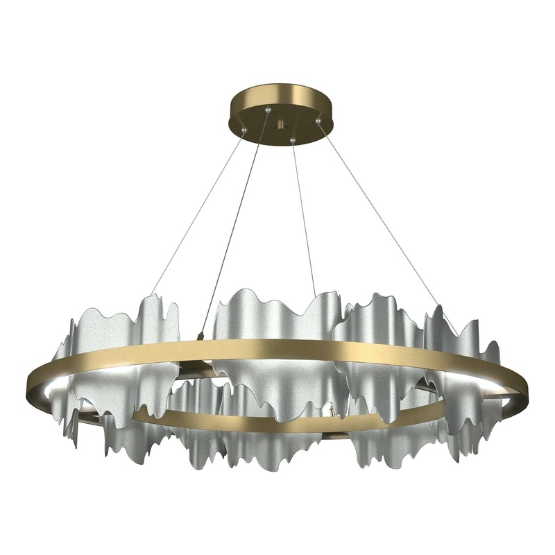 Hildene Circular LED Pendant Modern Brass Vintage Platinum