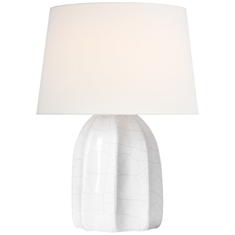 LED Accent Lamp from the Melanie Collection in Crackled Ivory Finish by Visual Comfort Signature