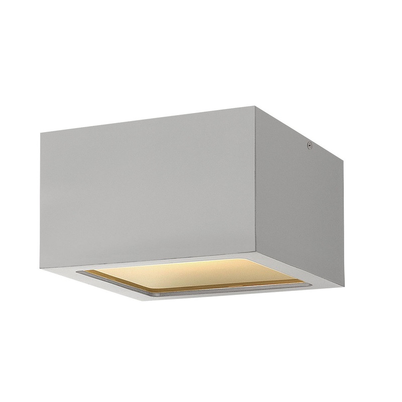 LED Flush Mount from the Kube Collection in Titanium Finish by Hinkley