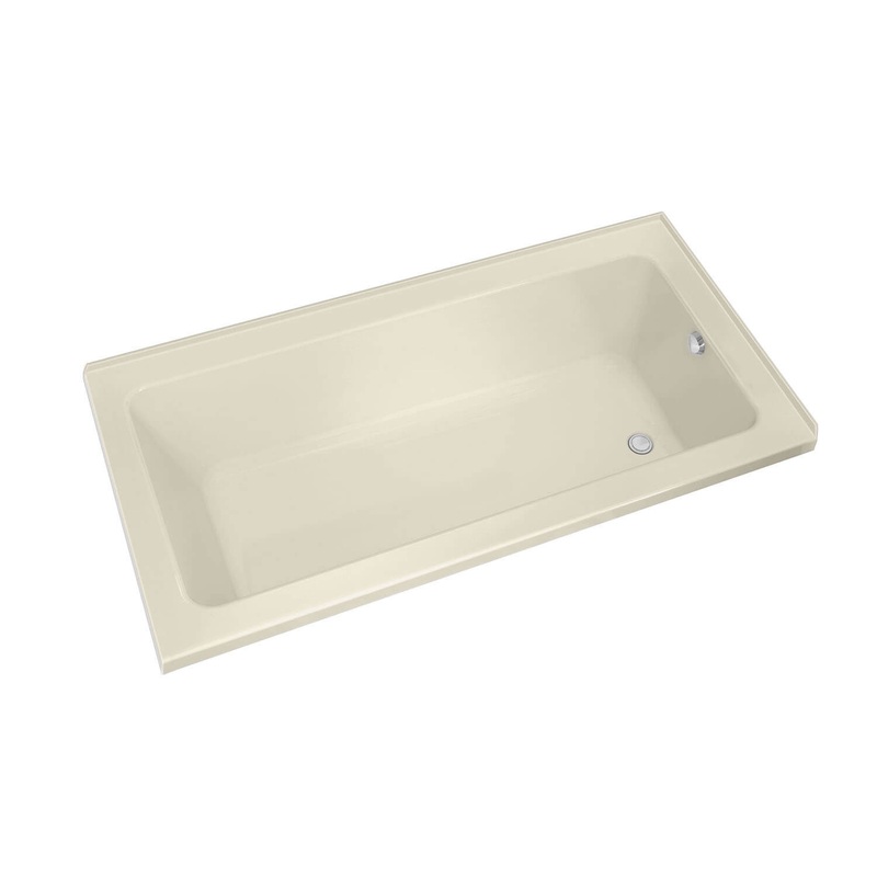 MAAX 106215-L-097-004 Pose 7242 IF Acrylic Corner Right Left-Hand Drain Combined Whirlpool & Aeroeffect Bathtub in Bone