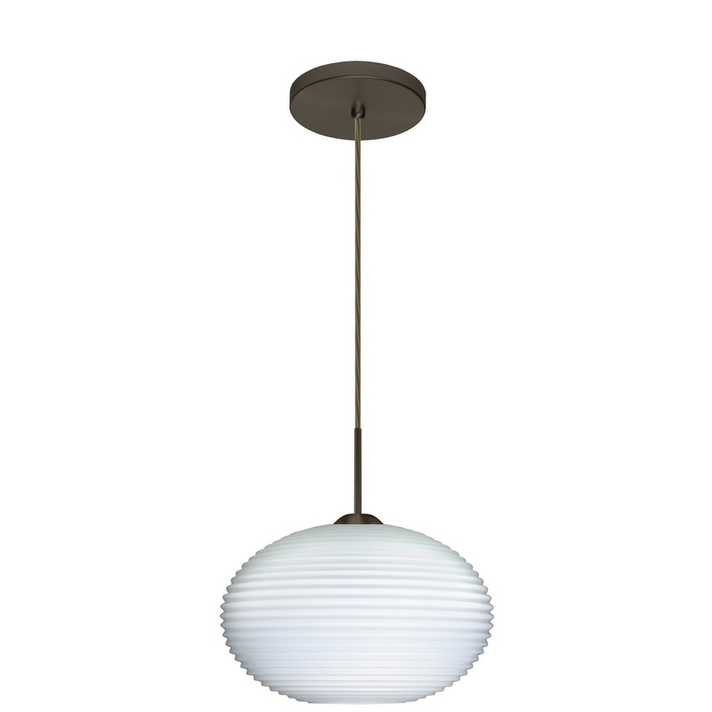 One Light Pendant from the Pape Collection in Bronze Finish by Besa