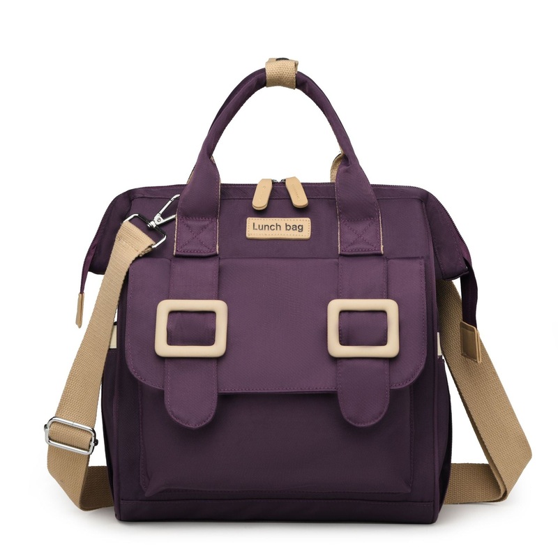 Purple Multifunctional Insulated Lunch Bag for Women – Waterproof, Lightweight, and Stylish for Picnics and Outings