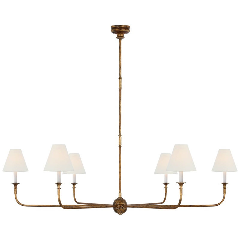 Six Light Chandelier from the Piaf Collection in Antique Gild Finish by Visual Comfort Signature