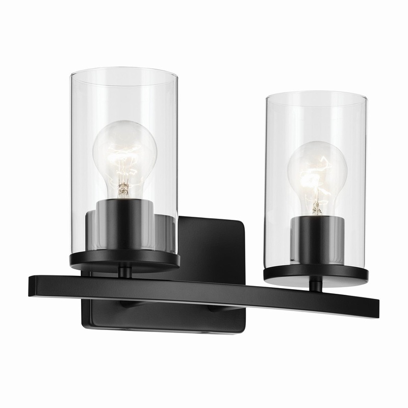 Two Light Bath from the Crosby Collection in Black Finish by Kichler