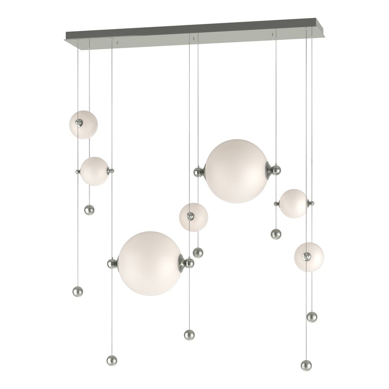 Abacus 7-Light Double Linear LED Pendant Sterling Opal Glass (GG)