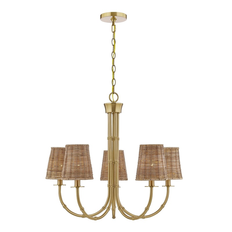Ashbury 5-Light Chandelier Warm Brass
