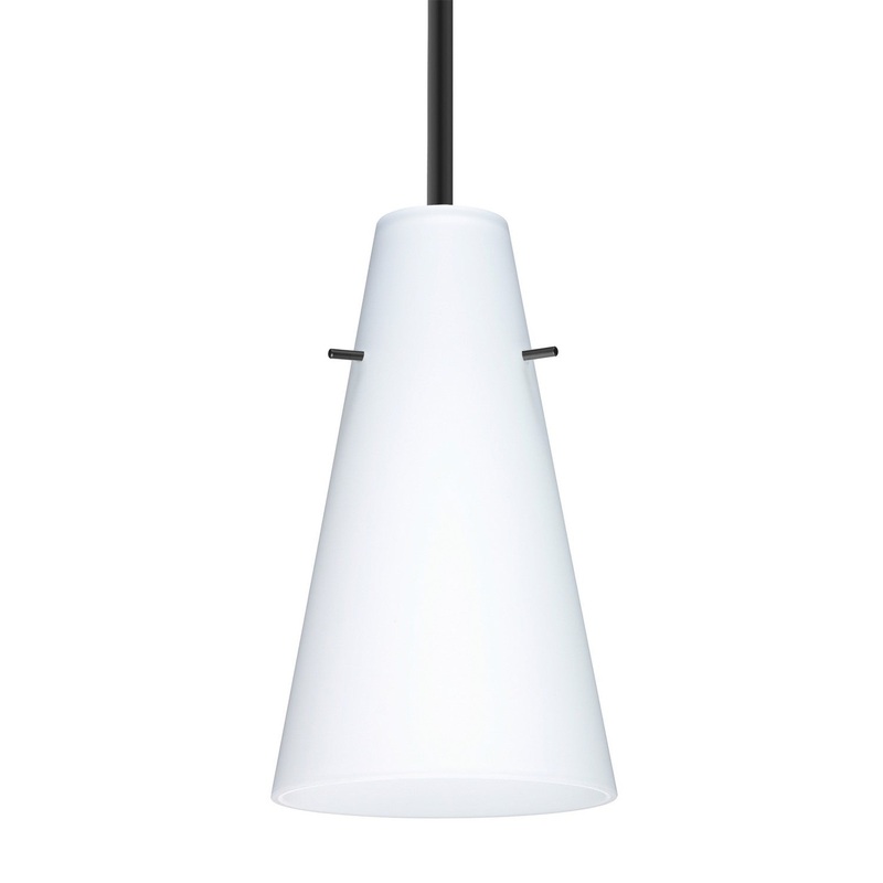 Besa 1TT-412407-BK Besa Cierro Stem Pendant One Light Pendant Black