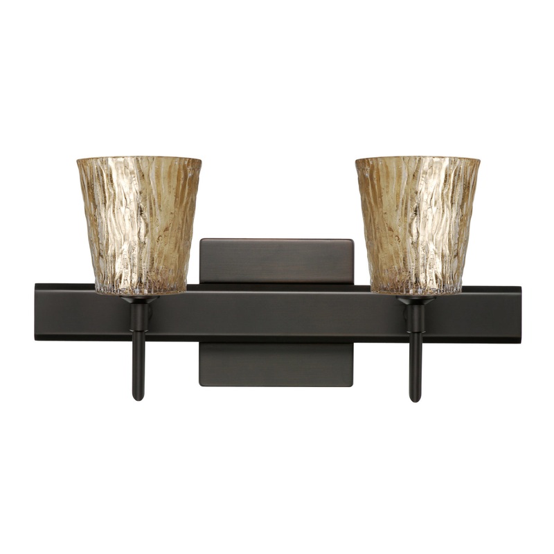 Besa 2SW-5125GF-BR-SQ Nico Two Light Wall Sconce Bronze