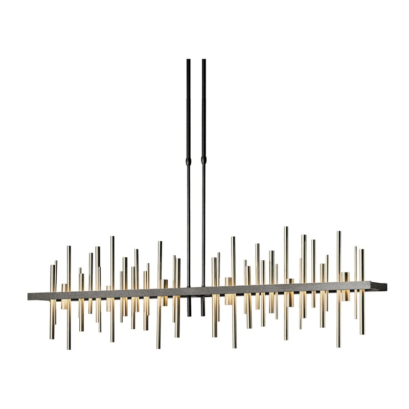 Cityscape Large LED Pendant Natural Iron Soft Gold