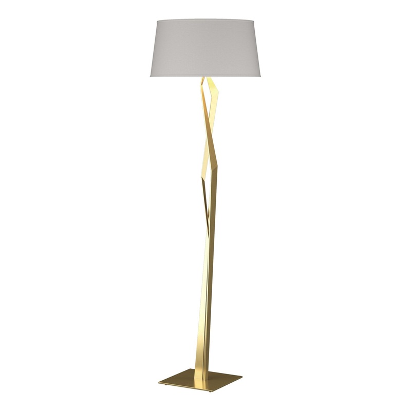 Facet Floor Lamp Modern Brass Flax Shade (SE)