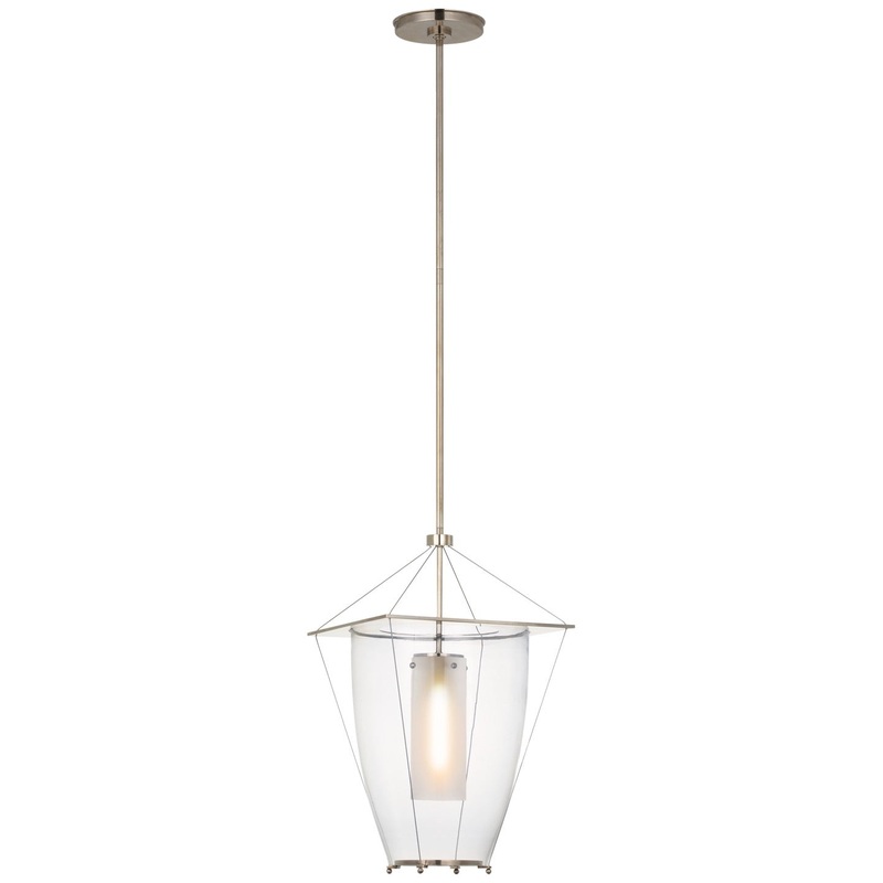 LED Lantern from the Ovalle Collection in Antique Nickel Finish by Visual Comfort Signature