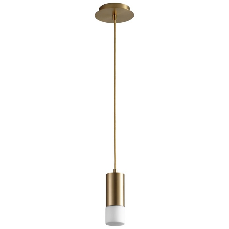 Magneta Single-Light LED Mini Pendant with Glass Shade – Aged Brass