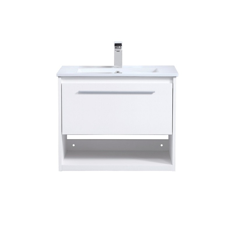 Single Bathroom Floating Vanity from the Kasper Collection in White Finish by Elegant Lighting
