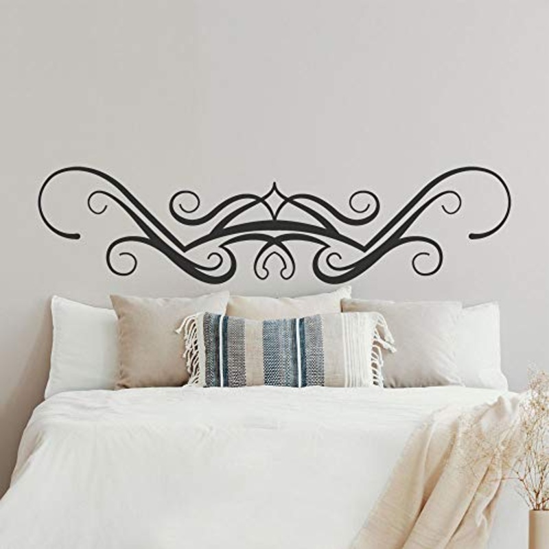 T-MK439 – Adesivi per testiera del letto, 35 x 140 cm, colore: Nero