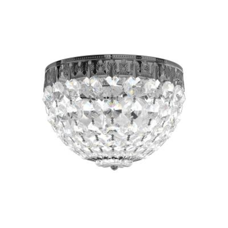 Three Light Flush Mount from the Petit Crystal Collection by Schonbek Gold Clear Heritage Crystal