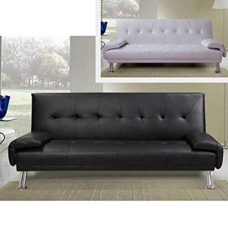 Bagno Italia Divano Letto Ecopelle Bianco o Nero da cm 194 Sofa per Soggiorno Moderno per 3 Persone Modello Sibilla I new10