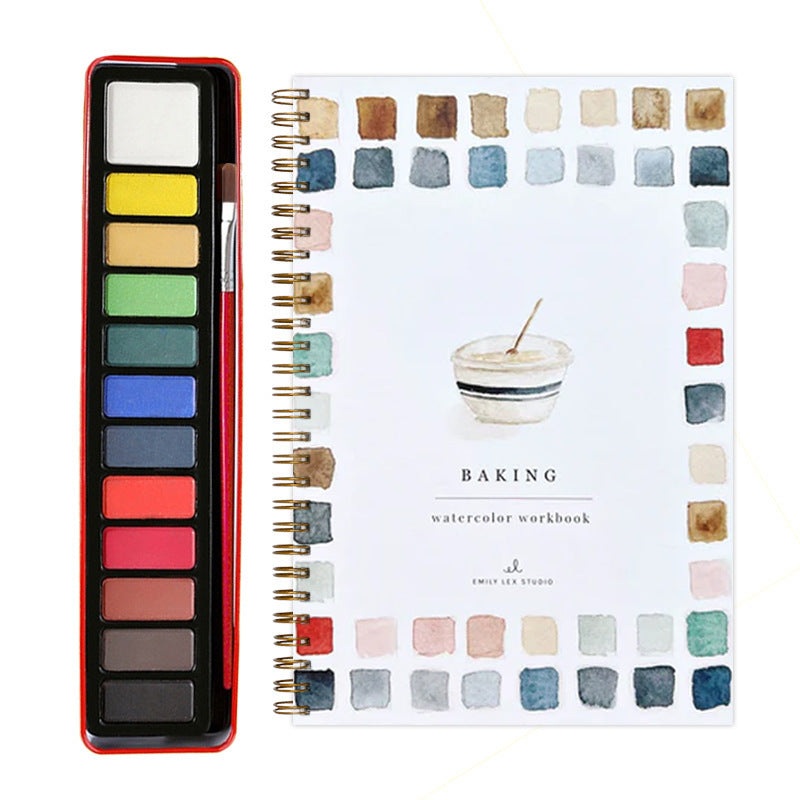 Baking 2-Pack Watercolor Painting Set – Premium Bird-Themed Coloring Books with Watercolor Paints (22.86×16.51cm) – Artist-Grade Workbook Kit