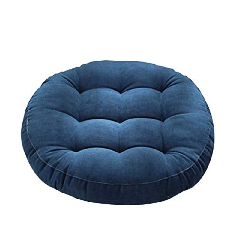 Black Temptation Cuscino Sedile Rotondo Giapponese, Cuscino futon Tatami, Cuscino Cuscino da Terra [Blu]