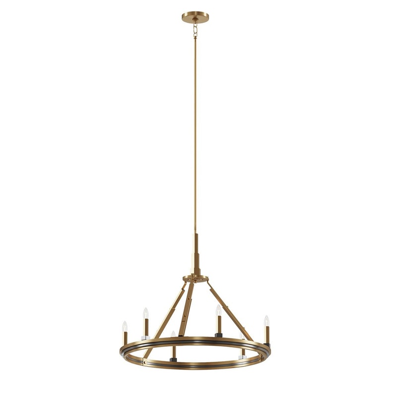 Kichler 52420BNB Six Light Chandelier, Brushed Natural Brass