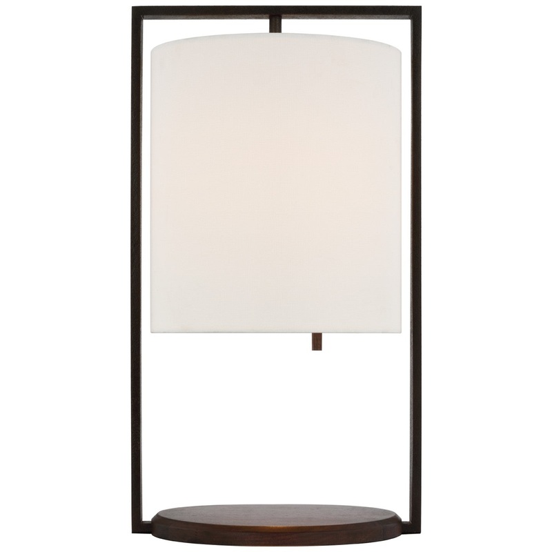 LED Table Lamp from the Zenz Collection in Warm Iron And Dark Walnut Finish by Visual Comfort Signature