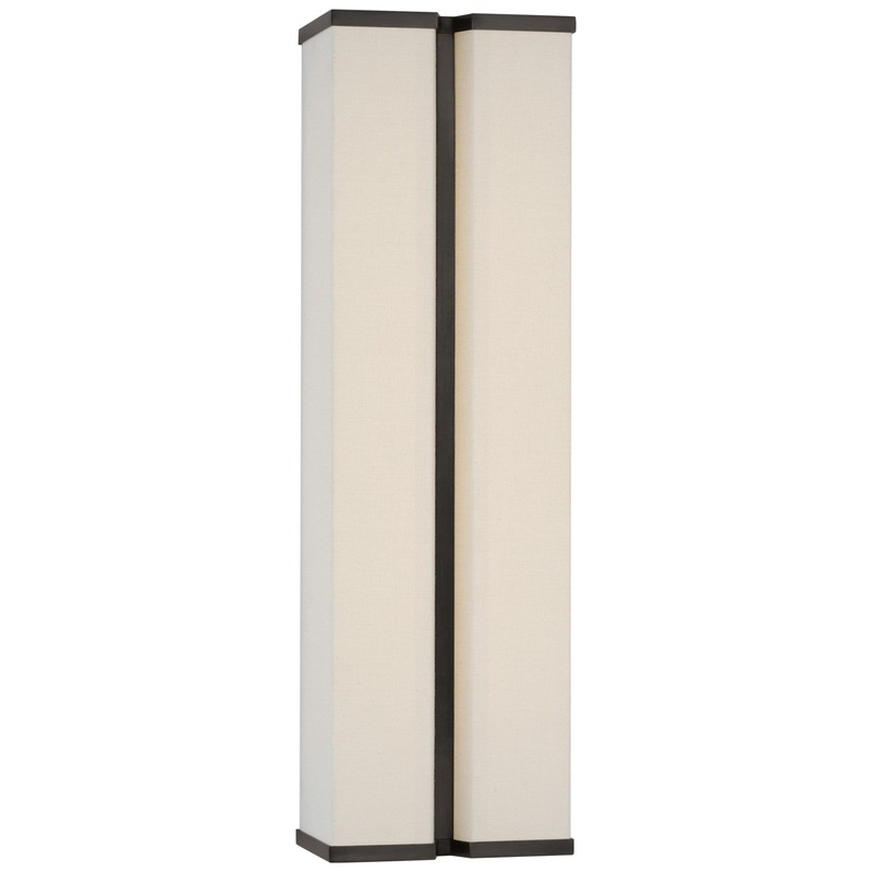 LED Wall Sconce from the Vernet Collection in Bronze And Linen Finish by Visual Comfort Signature